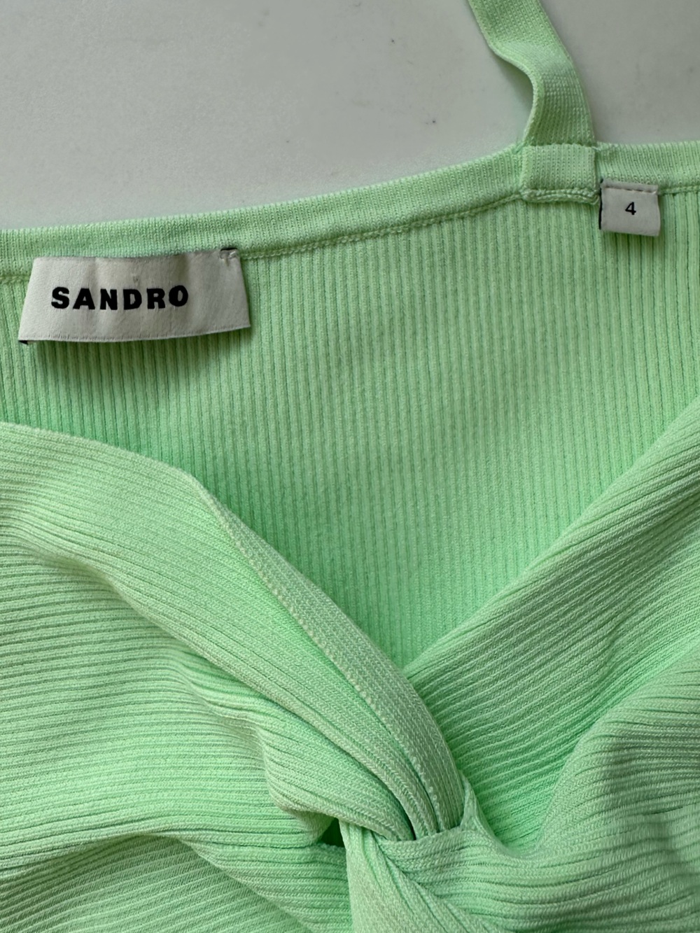 Sandro Paris Ribbed Twist Front Crop Top small - Picture 3 of 3